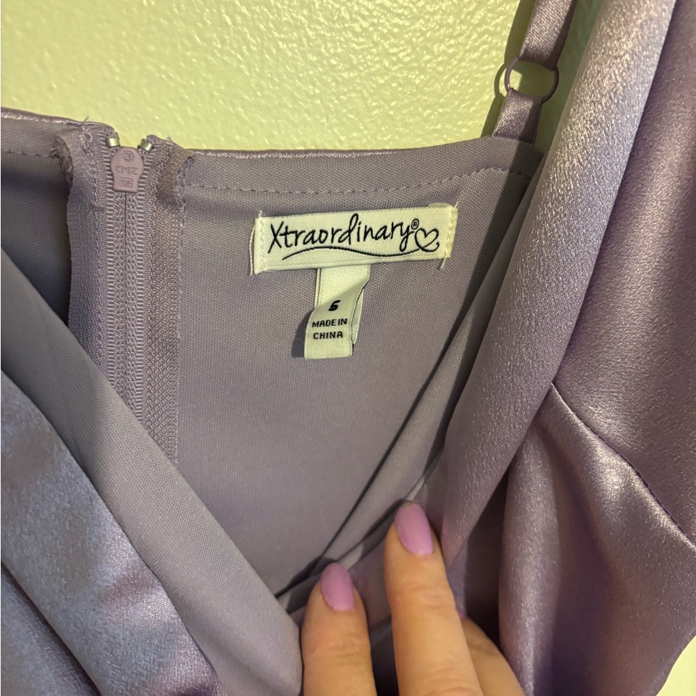 Light purple chiffon dress size 5 - Picture 2 of 3